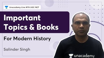 Important topics & Books for Modern History | NTA UGC NET | Salinder Singh | Unacademy NTA UGC NET