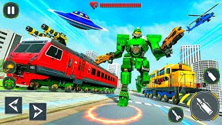 Police Train Robot Elephant Transformation Flying Robot Transforming Game - Android Gameplay screenshot 2