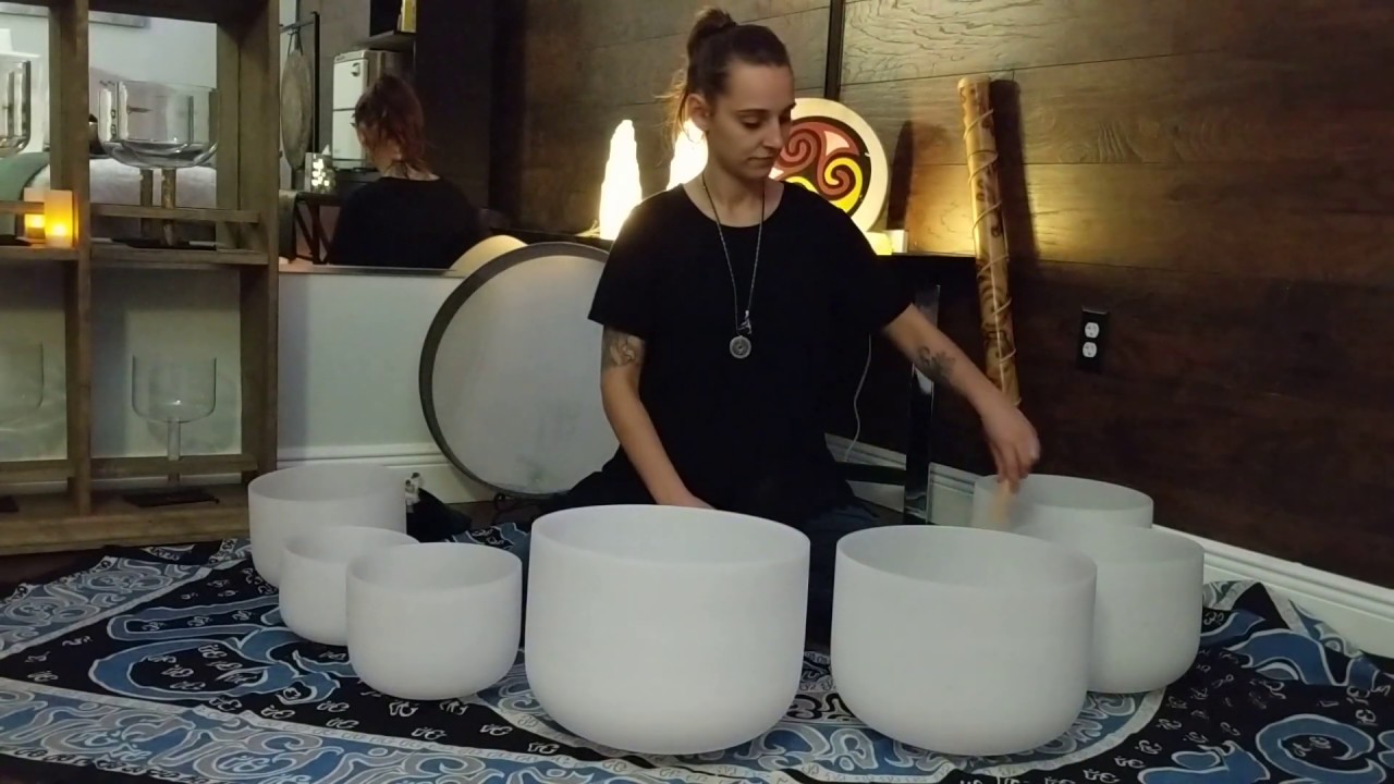 Intuitive Self Quartz Crystal Singing Bowl Chakra Set - YouTube