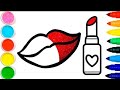 drawing a picture of a lip and a lipstick | ерін мен ерін далабының суретін салу رسم صورة لشفة