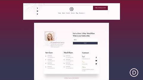 Get a FREE Header and Footer for Divi’s Dietitian Layout Pack