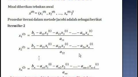 Solusi Sistem Persamaan Linier: Metode Jacobi dan Metode Gauss-Seidel