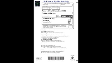 Edexcel - iGCSE - Mathematics A - June 2023 - Paper 1FR - Solutions By Mr Harding