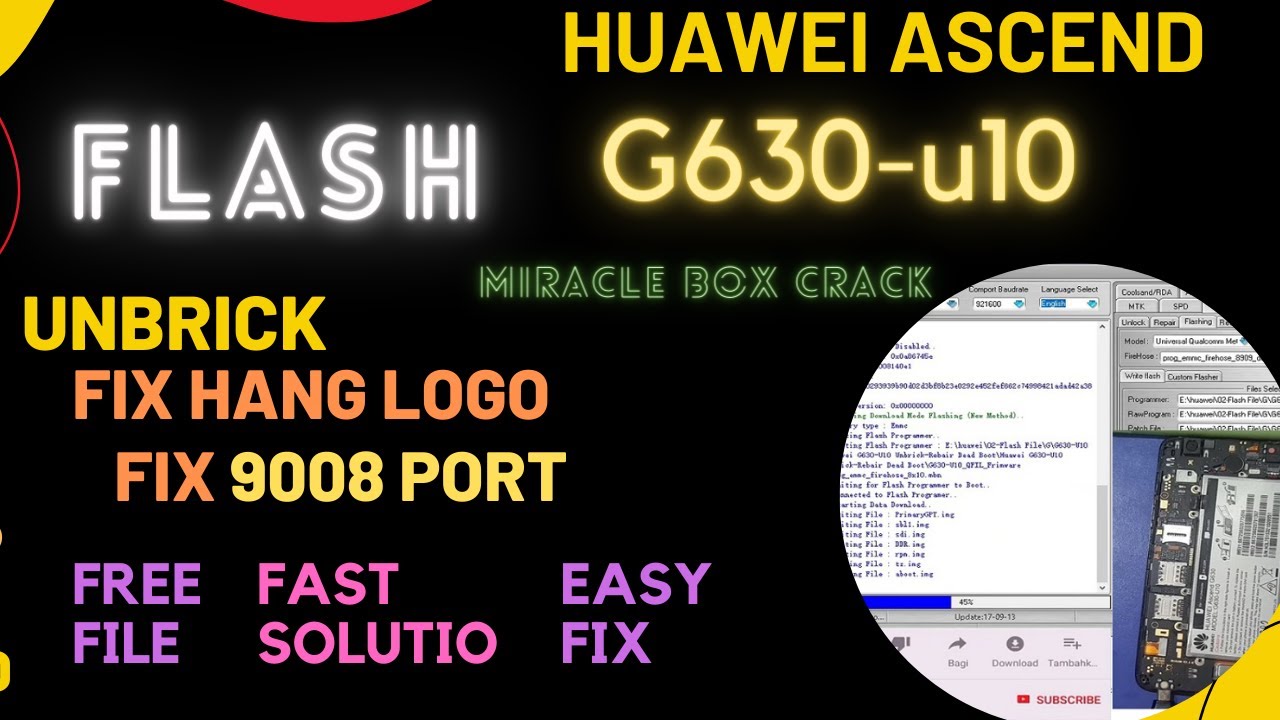 Huawei Ascend G630u10 flashunbrickfix 9008 portfree file xml YouTube