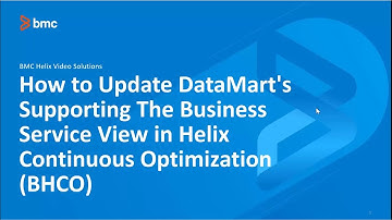 How to Forcefully Update the Business Service View Datamarts - BMC Helix Continuous Optimization