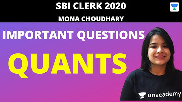 Quant Important Questions For SBI CLERK 2020 by Mona Choudhary