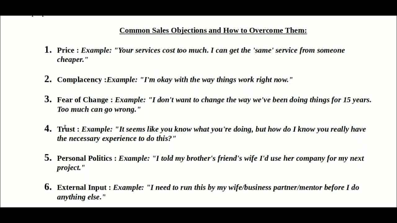 Define Objections and How to handle objections YouTube