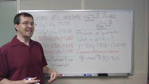 Uncertainty example: Dominant error in products and quotients