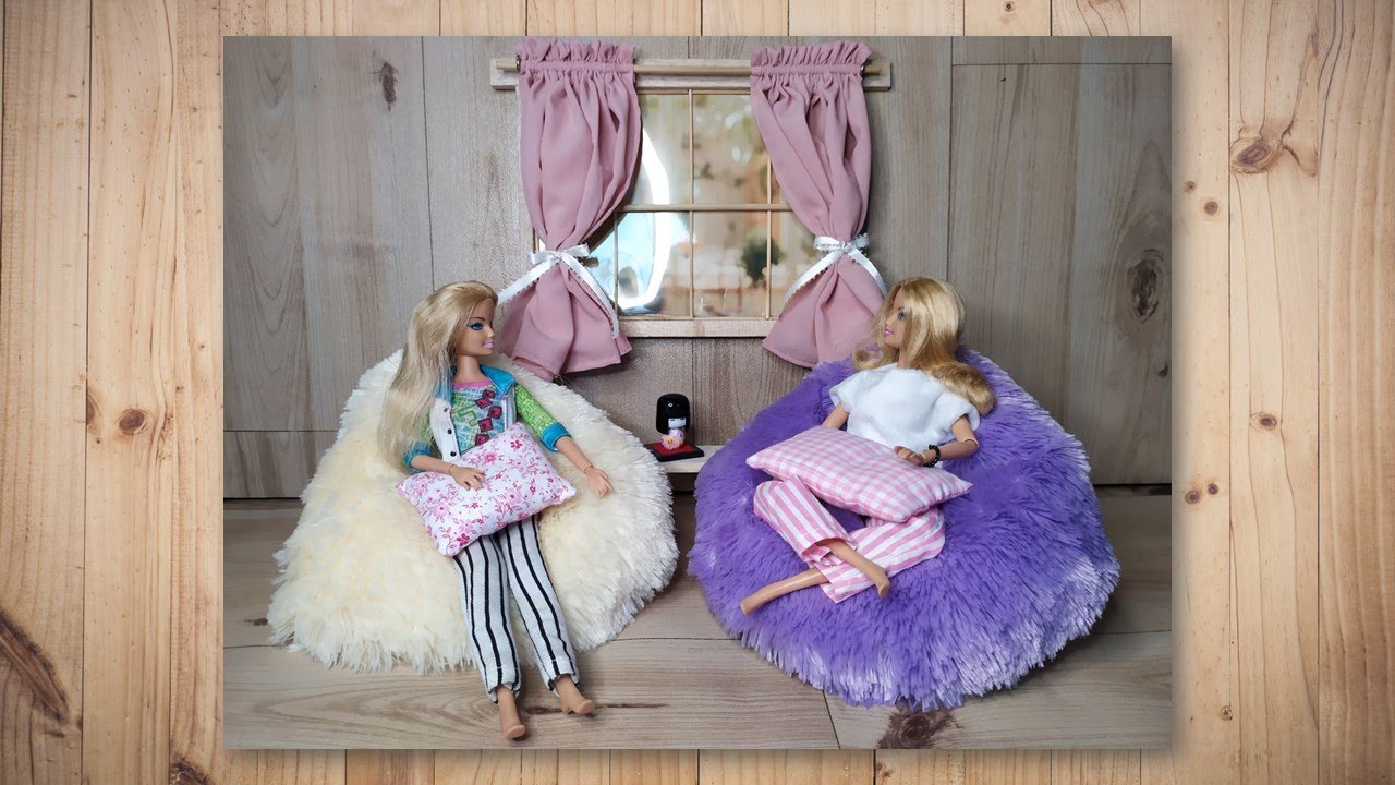 DIY Barbie Bean Bag 2 DIY Barbie Furniture craft Miniature