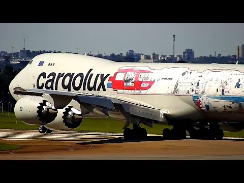 Boeing 747 da Cargolux com pintura especial em Viracopos