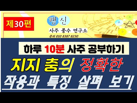 [10분 사주 30편]반드시 상충살(相冲殺)의 정확한 작용과 특징을 알기[행운의신사주풍수]