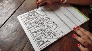 Mithila Painting 7Easy Border Design For Beginner.