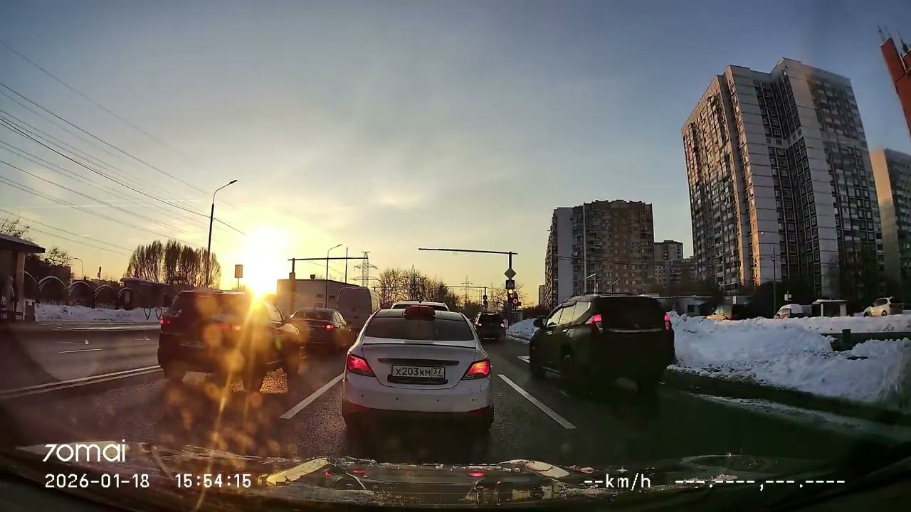 Driving in Moscow city: Текстильщики - Марьино - Нагатинский Затон 18/01/2026 (timlapse 4x)