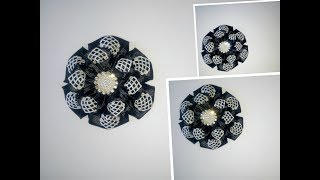 Цветы канзаши. Цветы из атласных лент. Flowers kanzashi.