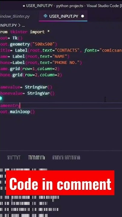 Create Contacts GUI Window Using #tkinter In Python👍 #python#telusko# ...