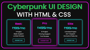 Cyberpunk UI Design with HTML & CSS | Glowing Pricing Cards Tutorial