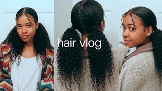 NATURAL HAIR VLOG: Easy & Quick Hairstyle for work, how to keep your hair moisturized & night care screenshot 3