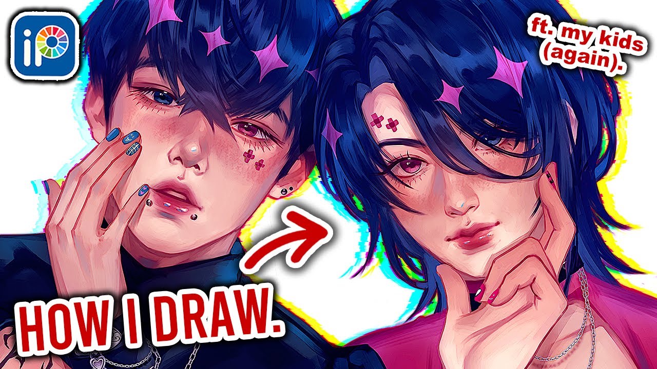 My DRAWING PROCESS in IBISPAINT | Sketch to Render - YouTube