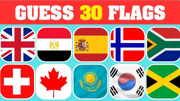 Guess the Country Flag Quiz 🌍 | 30 World Flags Challenge | How Many Can You Get Right?