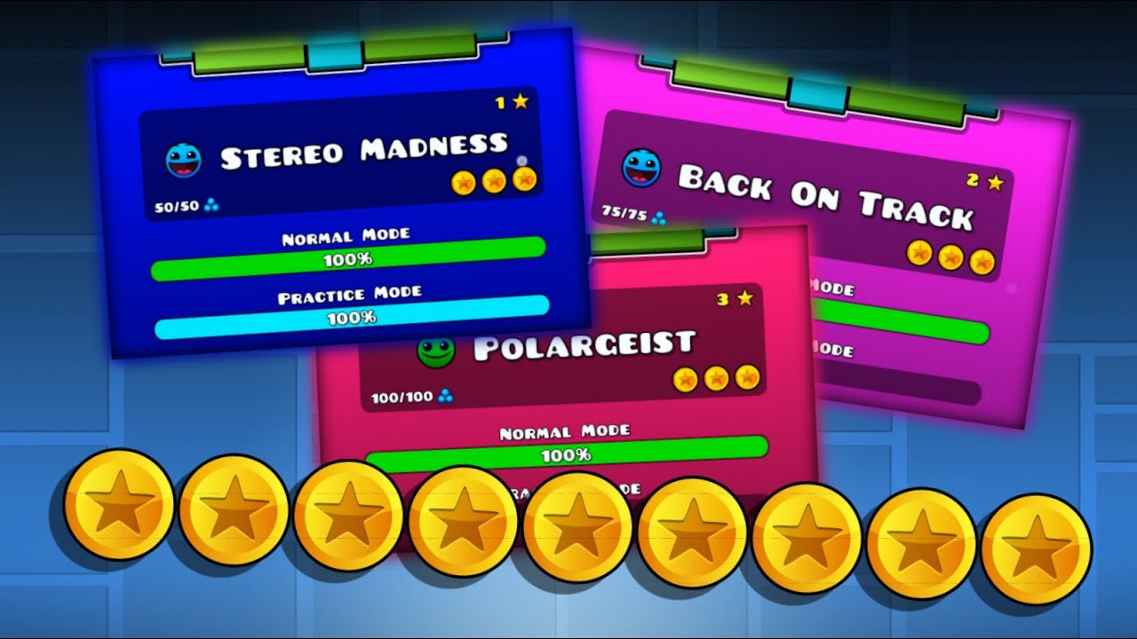 Geometry Dash: Levels 1 to 3 back to back ALL COINS! - YouTube