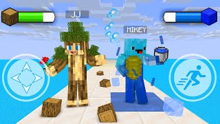 JJ Grass Wood Elemental and Mikey Water Ice Element Challenge  Maizen Minecraft Animation