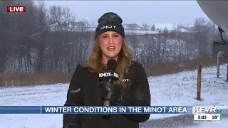 Lindsey Miller gives a look at the snow in Minot