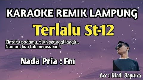 KARAOKE REMIK LAMPUNG | TERLALU ST 12 | NADA PRIA | ARR RIADI SAPUTRA