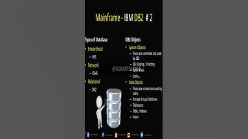 Mainframe - IBM DB2, Types of Database, DB2 Objects. #mainframes #kumaritchannel