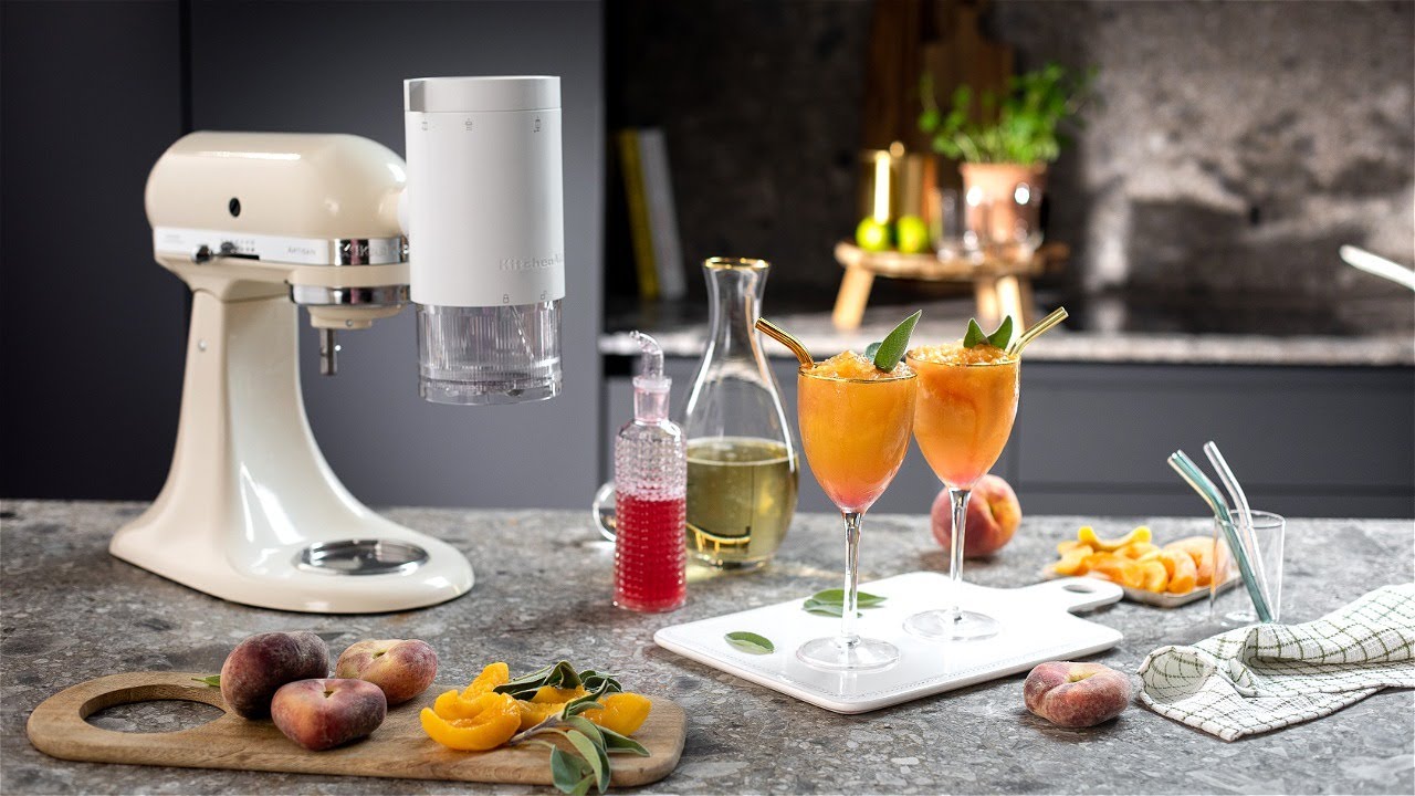 Peach Bellini Granita shaved ice with the shave ice attachment Recipe