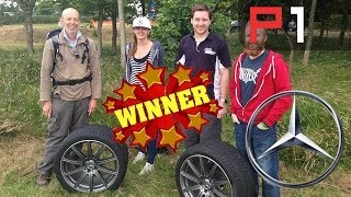 Winners of the @MercedesAMGF1 Twitter competition - if you go down to the woods today...