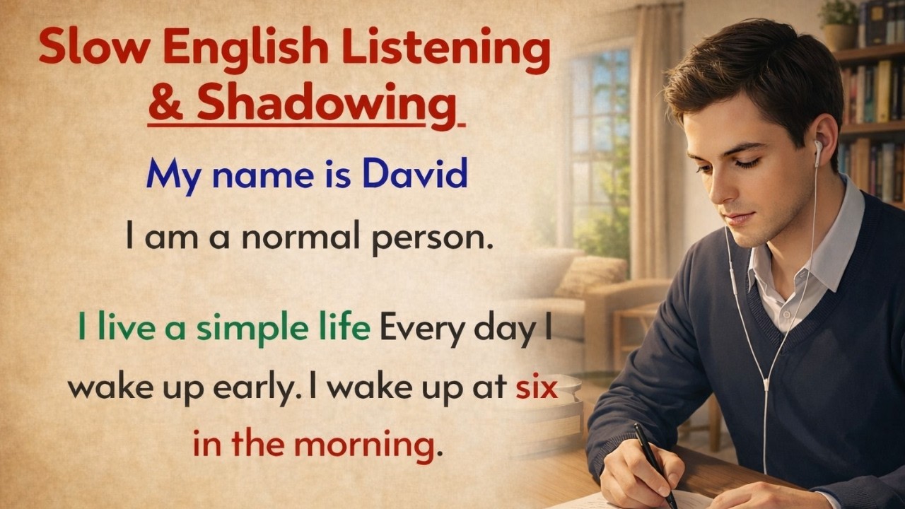 Slow English Listening & Shadowing || Shadowing Practice for Fluency | Slow English Shadowing