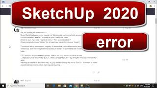 sketchup pro 2020 error