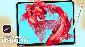 Koi Carp Fish - Digital Art by Ipad M1 in Procreate #illustration tutorial Drawing
