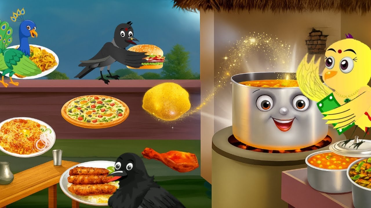 कुकर की कहानी | Magical Cooker Story | Kauwa Chidiya | SB Birds Cartoon Jungle