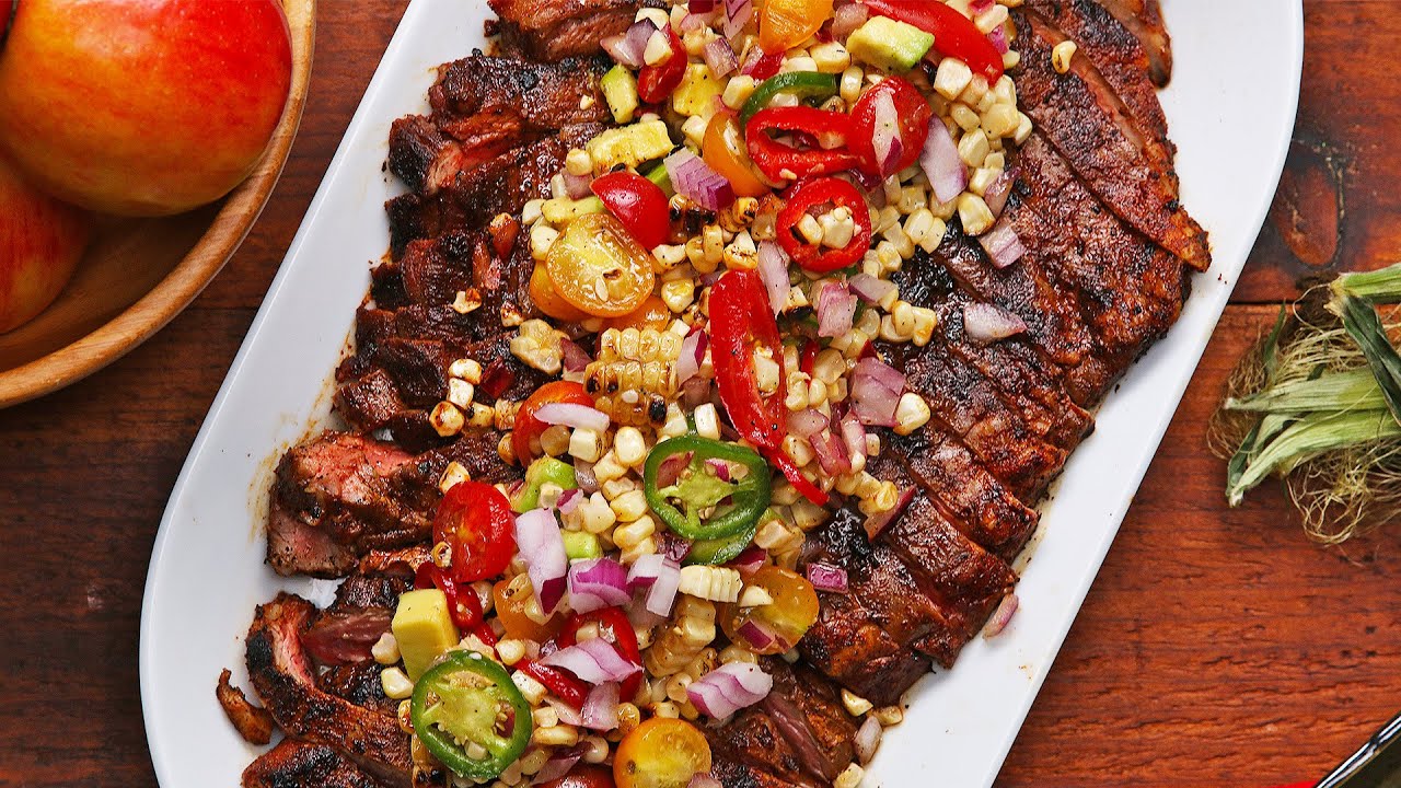 Grilled Flank Steak and Corn Salad | Tasty