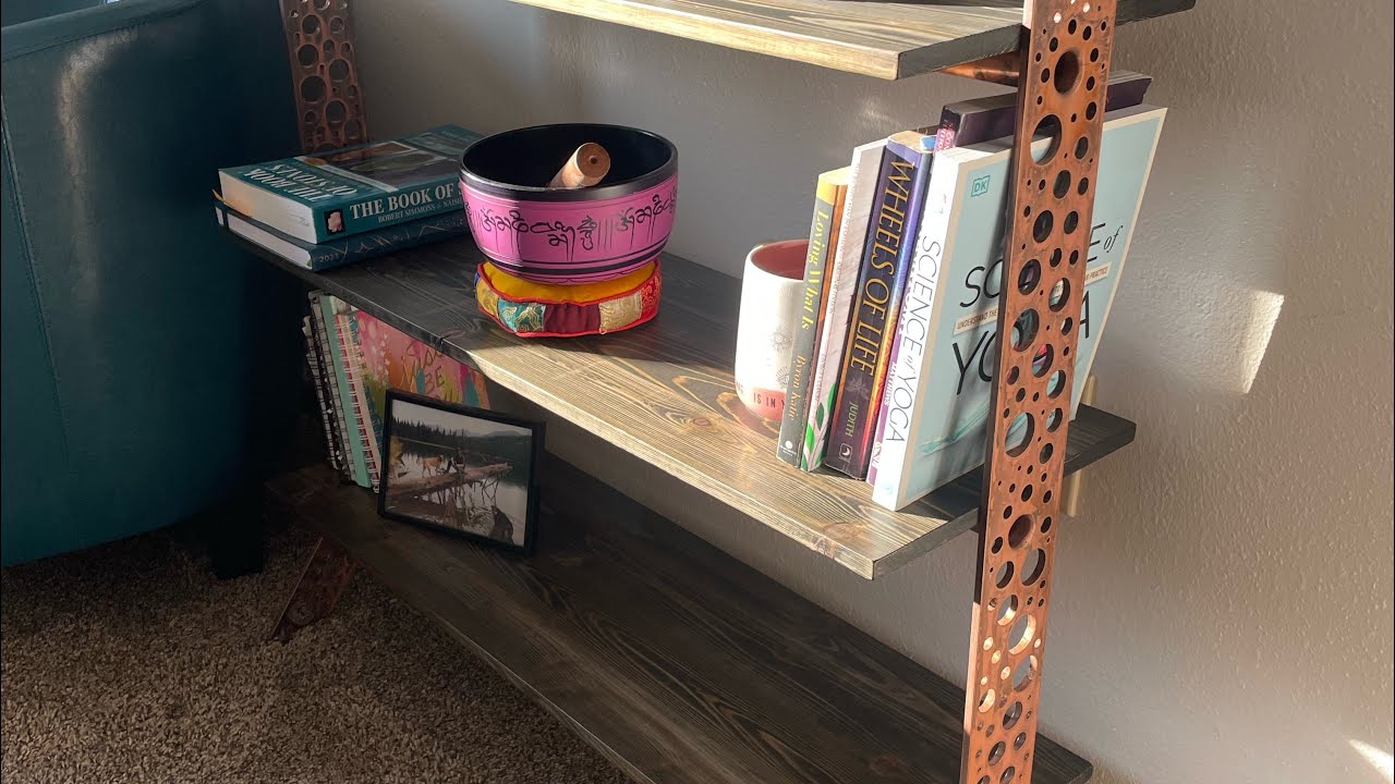 Metal and wood shelving unit build and assembly. Unique custom design. Made in Montana.