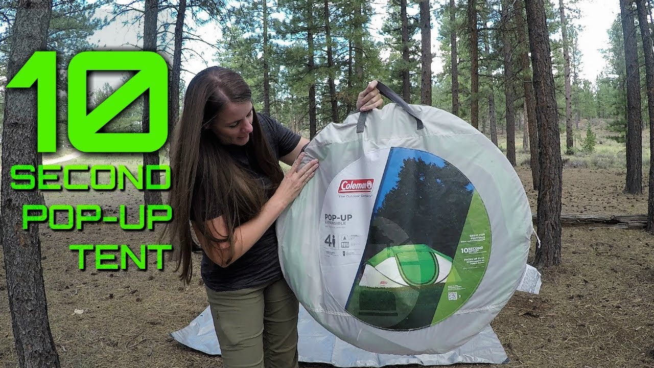 Klimatiske bjerge Pogo stick spring Opera Coleman 4-Person Pop-Up Tent - Gear Review #4 - YouTube