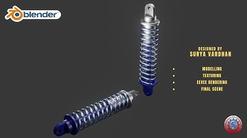 BIKE SUSPENSION SPRING 3D MODELLING || EEVEE RENDERING || HARD SURFFACE || BLENDER 2.9
