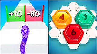 Snake Runner VS Hexa Coin | Hard Level Gameplay | Walkthrough Gameplays 🐍🪙🎮🔥