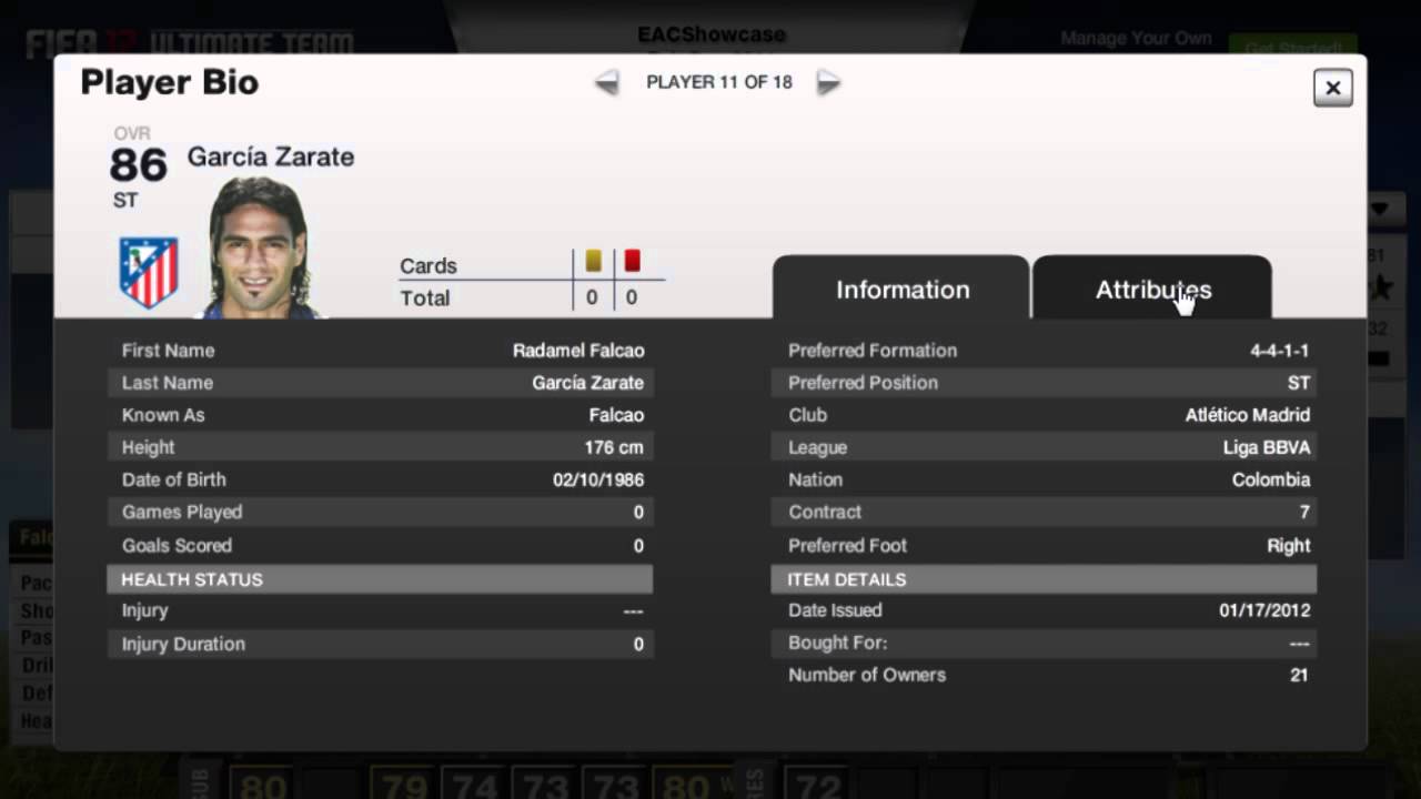 FIFA 12 Ultimate Team Of The Week | 18 January 2012 - FIFA 12 Ultimate Team Of The Week | 18 January 2012