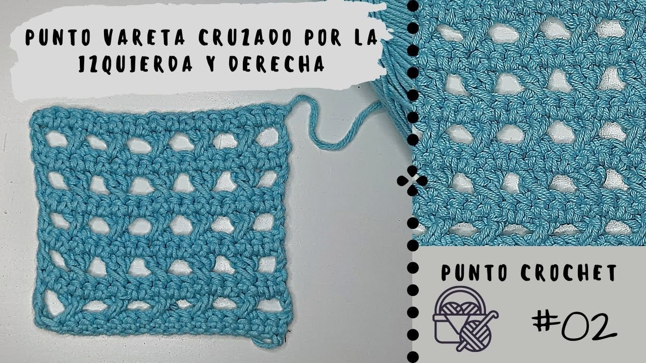 #02: Punto vareta cruzado por la izquierda y derecha (puntos básicos crochet) ✅ MUY FACIL