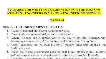 APPSC AE SYLLABUS