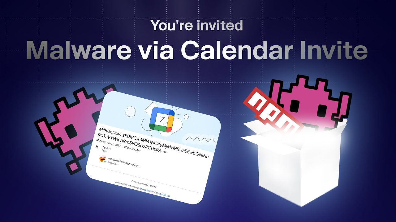 Insane malware hidden with invisible Unicode and Google Calendar invites!