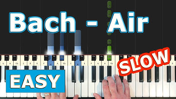 Bach - Air on the G String - SLOW EASY Piano Tutorial