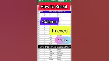 EXCEL QUICK TIP : SELECT AN ENTIRE COLUMN IN 4 WAYS | EXCEL SELECT COLUMN  |   #excelshortcuts