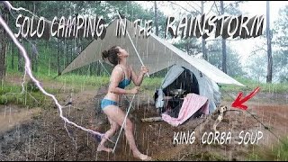 Snapsave Io Solo Camping In Heavy Rain Thunderstorm Sophias Camping Adventure Cooking King Co