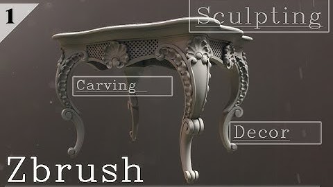 Modeling a carved table.  Part 1: Zbrush sketch    (Russian language)
