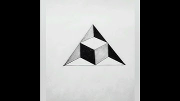 3D cube inside traingle drawing.... #shorts #shortsvideo #3dillusionart  #3dart #3dartworks