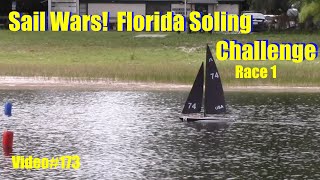 Sail Wars!   Florida Soling Challenge!!  Video #173  Race 1, A Fleet,16 July 2022