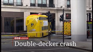 New Oxford Street: One injured after double-decker bus crashes into building (London) (UK)